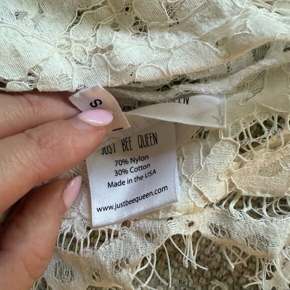 Just Bee Queen Clare Tie Back Top in White Lace - Size Small - Picture 7 of 10